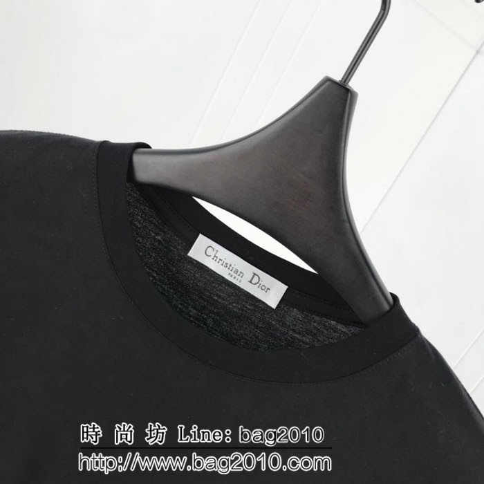 DIOR迪奧 2019SS新品 歐洲專櫃同款 最新印花 絲光棉白色短袖 情侶款 ydi1840